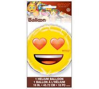 Unique Heart Eyes Emoji Round Foil Balloon 18"