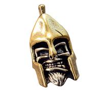 Unique Helmet Skull Metal Beads Pendant For Paracord And Enthusiasts Jewelry Making Bead Brass Bead, Yellow, One Size