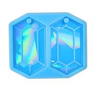 Unique Hexagon Mold Sturdy Rainbow Lights Silicone with Hole Hexagon Keychain Pendant Epoxy Earring Mold