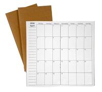 UNIQUE HM&LN Travelers Notebook Calendar Jan 2025 - Jun 2026, Travelers Notebook Inserts, Monthly Calendar Weekly Planner Notebook, 1 Week 2 Pages, 17.1 x 9.5 cm, Pack of 3 (German)