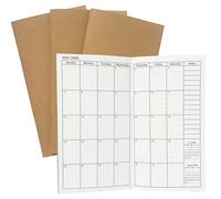 UNIQUE HM&LN Travelers Notebook Inserts Jan 2025 - Jun 2026, Weekly and Monthly Calendar Refills, TN Journal for writing, 3.75 x 6.75 in, Personal Size, Set of 3
