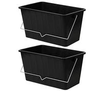 UNIQUE HOME LIVING 15 Litre Large Paint Bucket Set of 2, Plastic Paint Scuttle with Metal Handle, Heavy Duty Roller Liners Container Painting Decorator, DIY Tool, Suitable For Up To 12" Rollers