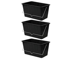 UNIQUE HOME LIVING 15 Litre Large Paint Bucket Set of 3, Plastic Paint Scuttle with Metal Handle, Heavy Duty Roller Liners Container Painting Decorator, DIY Tool, Suitable For Up To 12" Rollers