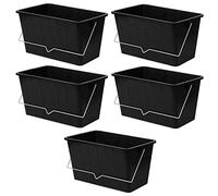 UNIQUE HOME LIVING 15 Litre Large Paint Bucket Set of 5, Plastic Paint Scuttle with Metal Handle, Heavy Duty Roller Liners Container Painting Decorator, DIY Tool, Suitable For Up To 12" Rollers
