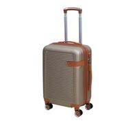 UNIQUE HOME LIVING 20" Cabin Suitcase, Expandable Travel Suitcase with 4 Dual Spinner Wheels, Hard Shell ABS Hand Luggage Carry On Travel Trolley Case with Lock, Lightweight, Durable, Champagne, 43L