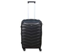 UNIQUE HOME LIVING 24" Medium Suitcase, Expandable Travel Suitcase with 4 Dual Spinner Wheels, Hard Shell ABS Hand Luggage Travel Trolley Case with Lock, Lightweight, Durable, Pure Black, 85L