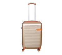 UNIQUE HOME LIVING 24" Medium Suitcase, Expandable Travel Suitcase with 4 Dual Spinner Wheels, Hard Shell ABS Hand Luggage Travel Trolley Case with Lock, Lightweight, Durable, Champagne, 85L