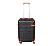 UNIQUE HOME LIVING 24" Medium Suitcase, Expandable Travel Suitcase with 4 Dual Spinner Wheels, Hard Shell ABS Hand Luggage Travel Trolley Case with Lock, Lightweight, Durable, Black-Brown, 85L