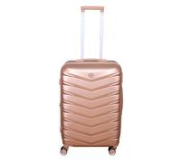 UNIQUE HOME LIVING 24" Medium Suitcase, Expandable Travel Suitcase with 4 Dual Spinner Wheels, Hard Shell ABS Hand Luggage Travel Trolley Case with Lock, Lightweight, Durable, Rose Gold, 85L