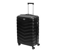 UNIQUE HOME LIVING 28" Large Suitcase, Expandable Travel Suitcase with 4 Dual Spinner Wheels, Hard Shell ABS Hand Luggage Travel Trolley Case with Lock, Lightweight, Durable, Pure Black, 109L
