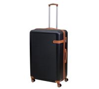 UNIQUE HOME LIVING 28" Large Suitcase, Expandable Travel Suitcase with 4 Dual Spinner Wheels, Hard Shell ABS Hand Luggage Travel Trolley Case with Lock, Lightweight, Durable, Black-Brown, 109L