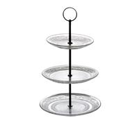 UNIQUE HOME LIVING 3-Tier Cake Stand, Round Glass Cupcake Display Stand for Afternoon Tea Wedding Birthday Party Tableware, Dessert Fruit Plates Cake Serving Platter