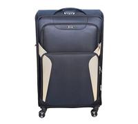 UNIQUE HOME LIVING 32" Extra Large Suitcase, Expandable Travel Suitcase with 4 Dual Spinner Wheels, EVA 600 Shell Hand Luggage Travel Trolley Case with Lock, Lightweight, Durable, Black-Beige, 140L