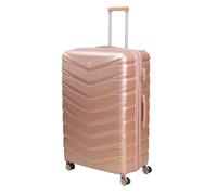UNIQUE HOME LIVING 32" Extra Large Suitcase, Expandable Travel Suitcase with 4 Dual Spinner Wheels, Hard Shell ABS Hand Luggage Travel Trolley Case with Lock, Lightweight, Durable, Rose Gold, 140L