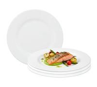 UNIQUE HOME LIVING 4-Piece Classic White Dinner Plates Set, 31cm Zenix Glass Round Dinner Plates, 12.2 inches Large Main Course Plate Dining Serving Dishes Set, Scratch Resistant, Dishwasher Safe