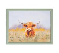 UNIQUE HOME LIVING 44cm Cushioned Laptray Highland Cow Design, Comfortable Lap Tray With Bean Bag Cushion, TV Dinner Breakfast Snack Food Drinks Serving Tray