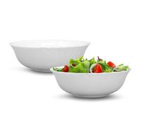 UNIQUE HOME LIVING 500ml Salad Bowl, White Opal Glass Serving Bowls Set of 2, Ideal for Salad, Snacks, Fruit, Cereal Bowl Server, Reusable & Sturdy, Microwave and Dishwasher Safe