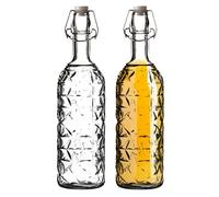 UNIQUE HOME LIVING 720ml Vintage Style Glass Bottles Set of 2, Clip Top Brewing Bottle, Airtight Preserve Bottles for Home Brewing Oil Vinegar Beer Wine Cider Soda Kombucha and Water - 24oz