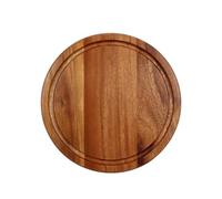 UNIQUE HOME LIVING Acacia Wood Bread Board, 25cm Round Wooden Bread Board, Bread Slice Cutting Board Kitchen Food Serving Tray