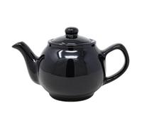 UNIQUE HOME LIVING Brights Black Porcelain 2 Cup Teapot Pottery Kitchen Tea Pot