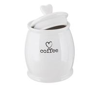 UNIQUE HOME LIVING Coffee Canister, 800ml White Dolomite Storage Canister with Airtight Lid, Kitchen Storage Jar Container for Tea, Easy to Open, Kitchen Accessories Essentials, 16 x 12cm