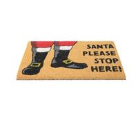 UNIQUE HOME LIVING Coir Door Mat, 40x60cm Decorative Indoor Outdoor Front Door Floor Mats Entry Dirt Trapper Rug Outdoor Boot Scraper Non Slip Backing Entrance Doormat - Santa Boots