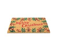 UNIQUE HOME LIVING Coir Door Mat, 40x60cm Decorative Indoor Outdoor Front Door Floor Mats Entry Dirt Trapper Rug Outdoor Boot Scraper Non Slip Backing Entrance Doormat - Merry Christmas
