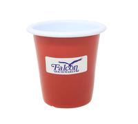 UNIQUE HOME LIVING Enameled Steel 8cm Tumbler Drinking Cup Red with White Rim