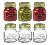 UNIQUE HOME LIVING Glass Jam Jars Set of 6, Honey Jar 170ml / 5.75oz Glass Preserve Jar with Screw Top Lids, Airtight Jars for Homemade Jam, Pickles, Chutneys, Kitchen Spices, Dishwasher Safe