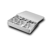 UNIQUE HOME LIVING Stainless Steel Seasoning Box, 6 Compartment Spice Container with Lid, Condiments Storage Box, Spice Jar Condiments Garnish Tray for Home Kitchen, Bars, Restaurants