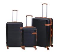 UNIQUE HOME LIVING Suitcase Set, 3-Piece Hard Shell ABS Expandable Travel Luggage with 8 Spinner Wheels, Lightweight Durable High Capacity Cabin Suitcase with Lock, 20" 28" 32", Vienna - Black