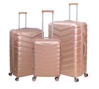 UNIQUE HOME LIVING Suitcase Set, 3-Piece Hard Shell ABS Expandable Travel Luggage with 8 Spinner Wheels, Lightweight Durable High Capacity Cabin Suitcase with Lock, 20" 28" 32", Denver, Rose Gold