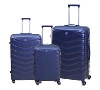 UNIQUE HOME LIVING Suitcase Set, 3-Piece Hard Shell ABS Expandable Travel Luggage with 8 Spinner Wheels, Lightweight Durable High Capacity Cabin Suitcase with Lock, 20" 28" 32", Denver - Dark Blue