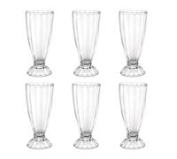 UNIQUE HOME LIVING Sundae Glasses Set of 6, Tall Knickerbocker Glory Dessert Glasses, American Diner Style Milkshake Soda Fountain Glass Dessert Cups with Footed Base, Ice Cream Bowls, 340ml (11oz)