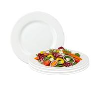 UNIQUE HOME LIVING Zenix 4-Piece Classic White Side Plates Set, 8 Inch Glass Small Plate Set Round Dessert Plates, Appetiser/Salad/Fruit/Snacks, 20.5cm Dinnerware Scratch Resistant, Dishwasher Safe