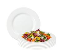 UNIQUE HOME LIVING Zenix 6-Piece Classic White Side Plates Set, 8 Inch Glass Small Plate Set Round Dessert Plates, Appetiser/Salad/Fruit/Snacks, 20.5cm Dinnerware Scratch Resistant, Dishwasher Safe
