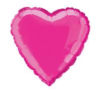 Unique Hot Pink Solid Heart Foil Balloon 18"