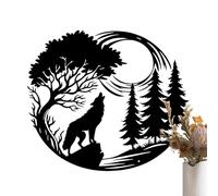 Unique Howling Wolf Decor, Outdoor Wolf Metal Art, Artistic Wolf Wall Ornament, Garden Metal Wolf Decoration, Wolf Statue Metal Artwork 15.75x13.74 Inches for Workplace Garden