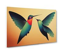 Unique Hummingbirds Canvas Print | Gallery Wrapped 30mm Frame Wall Art | 30x20 inches | Ready to Hang | Abstract Picture | Living Room Bedroom Lounge Office