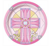 Unique Industries 45114 Pink Sacred Cross Religious Dessert Plates, 8ct, Paper