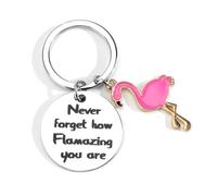 Unique Inspirational Keychain Gift for Women, Perfect for Girlfriends, Wives, Sisters and Mom, Cute Flamingo Design as a Motivational Reminder, Ideal Birthday, Wedding or Travel Present