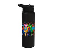 Unique Intelligent Always Autism Awareness Dripping Style Stainless Steel Insulated Water Bottle