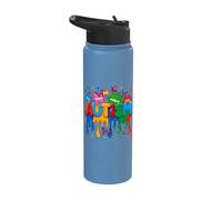 Unique Intelligent Always Autism Awareness Dripping Style Stainless Steel Insulated Water Bottle