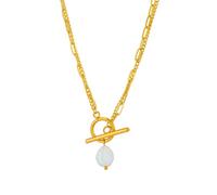 Unique Irregular Baroques Pearls Necklace Double Layer Chain 18K Gold Plated Stainless Steel Jewelry For Everyday Wear Elegant Double Layer Pearls Necklace