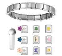 Unique Italian Charm Link Beads Jewelry Finding Jewelry Accessories Stainless Steel Texture Suitable For Making Elegant Modular Wrist Accessory