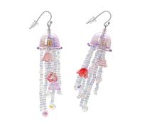 Unique Jellyfish Inspired Tassels Earrings Made of Sturdy Alloy and Crystal Materials Ideal for Beach Holidays Sea Inspiring Jewellery