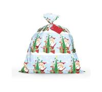 Unique Jumbo Santa Plastic Gift Bag - 1 Pc, Large, Red and White, Christmas