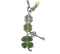 Unique Keychain Elegant Beaded Keyring Four Leaf Clover Phone Pendant Bag Charm Accessories Fashion Lovers Fashion Phone Accessories, フリーサイズ