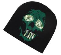 Unique Knit Hat Rhinestones Skull Caps Highlight for Trendsetting Pullover Warm Skull Caps Knitted Hat Party Club Warm Winter Hats for Men