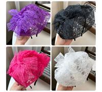 Unique Lace Bows With Hairband Wedding Guest Headgear Vintage Party Hair Accessory Headpieces For Costume Parties
